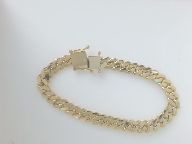 10k Yellow Gold Pulsera Cubana Solida Criolla 36.6g
