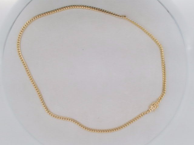 14k Yellow Gold Cadena Cubana Solida De Fabrica Cirrie De Caja 25.5g