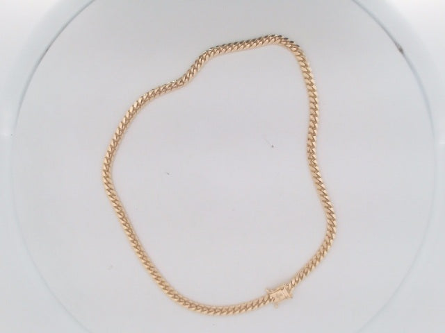14k Yellow Gold Cadena Cubana Solida De Fabrica Cirrie De Caja 31.5g