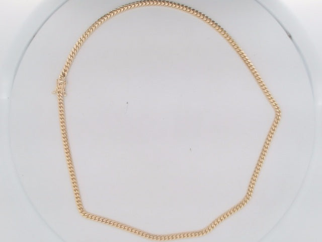 14k Yellow Gold Cadena Cubana Solida De Fabrica Cirrie De Caja 27.9g