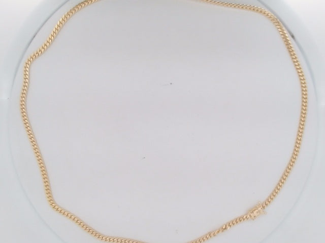 14k Yellow Gold Cadena Cubana Solida De Fabrica Cirrie De Caja 33.4g