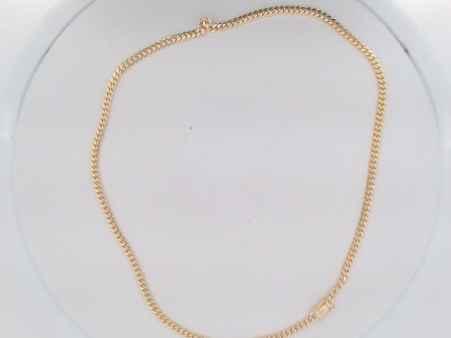 14k Yellow Gold Cadena Cubana Solida De Fabrica Cirrie De Caja 28.1g