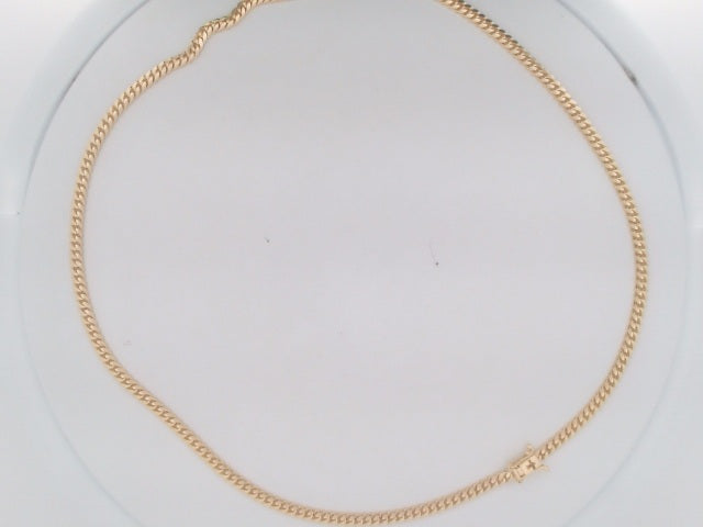 14k Yellow Gold Cadena Cubana Solida De Fabrica Cirrie De Caja 30.8g