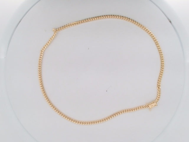 14k Yellow Gold Cadena Cubana Solida De Fabrica Cirrie De Caja 25.2g