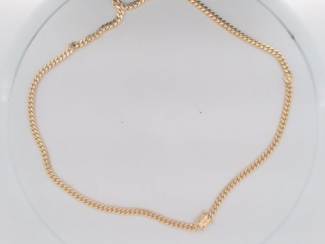 14k Yellow Gold Cadena Cubana Solida De Fabrica Cirrie De Caja 43.4g