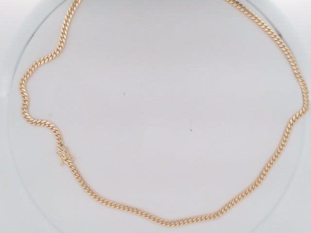 14k Yellow Gold Cadena Cubana Solida De Fabrica Cirrie De Caja 47.2g