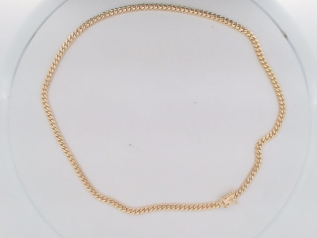 14k Yellow Gold Cadena Cubana Solida De Fabrica Cirrie De Caja 38.7g