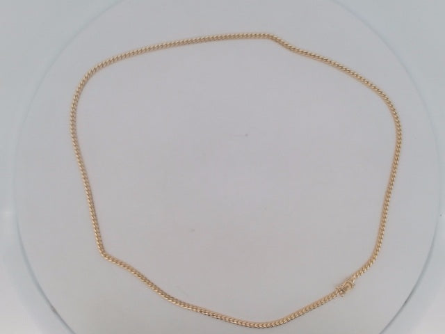 14k Yellow Gold Cadena Cubana Solida De Fabrica Cirrie De Caja 13g