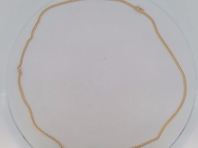 14k Yellow Gold Cadena Cubana Solida De Fabrica Cirrie De Caja 15.7g