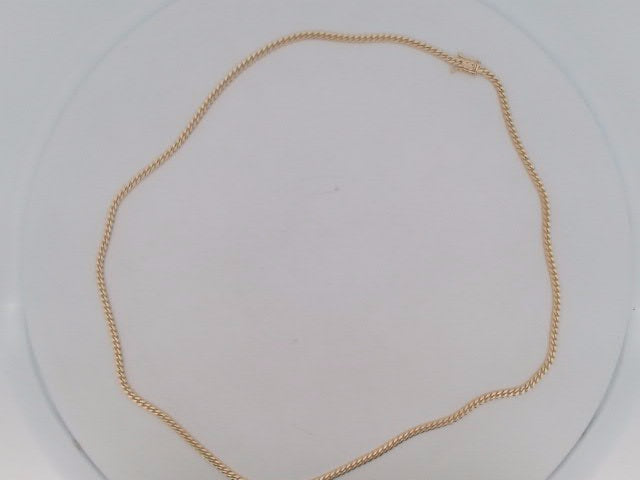 14k Yellow Gold Cadena Cubana Solida De Fabrica Cirrie De Caja 13.4g