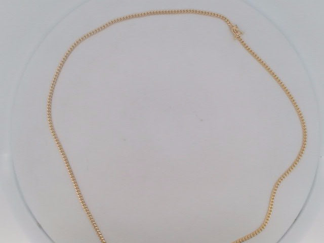 14k Yellow Gold Cadena Cubana Solida De Fabrica Cirrie De Caja 14.5g