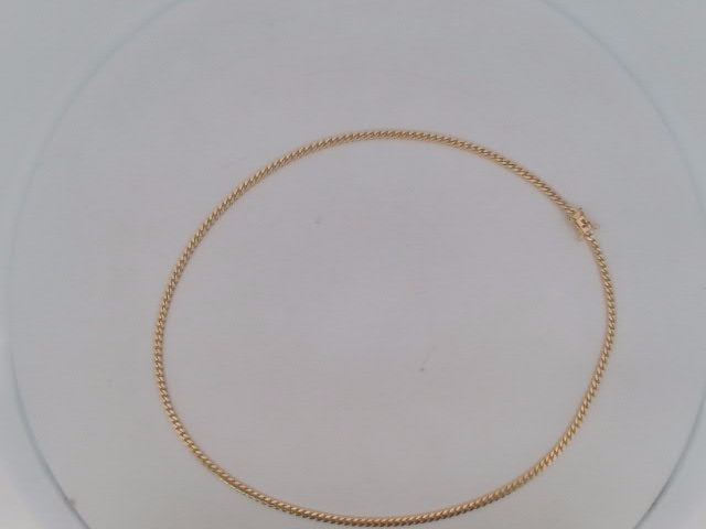 14k Yellow Gold Cadena Cubana Solida De Fabrica Cirrie De Caja 10.8g