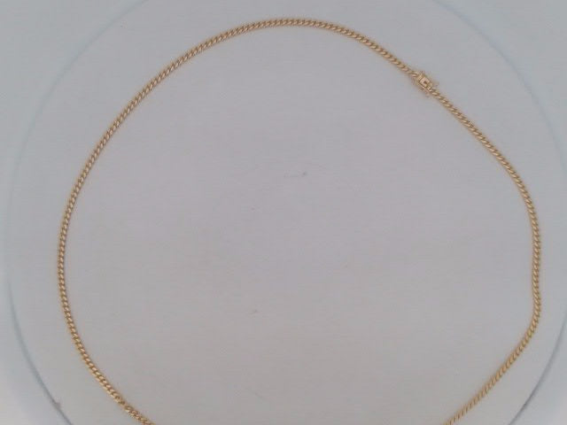 14k Yellow Gold Cadena Cubana Solida De Fabrica Cirrie De Caja 14.4g