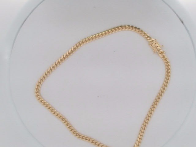 10k Yellow Gold Cadena Cubana Solida De Fabrica Cirrie De Caja 47.9g