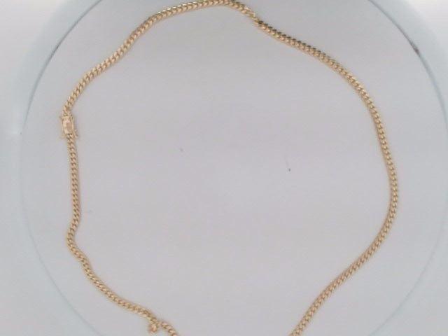 10k Yellow Gold Cadena Cubana Solida De Fabrica Cirrie De Caja 27.5g