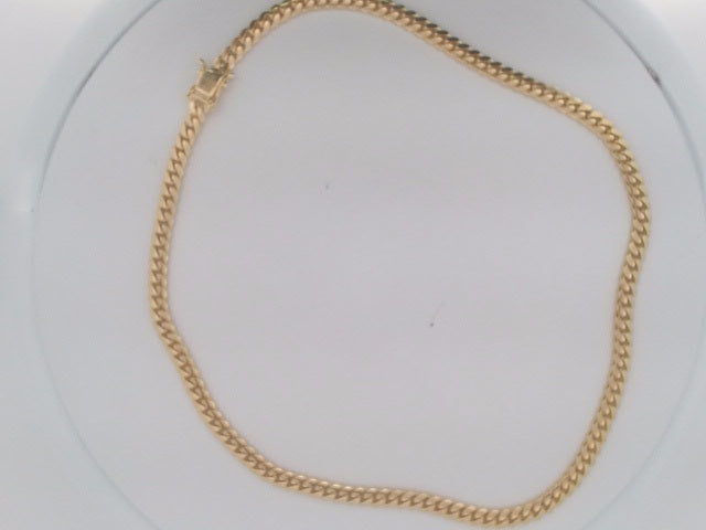 10k Yellow Gold Cadena Cubana Solida De Fabrica Cirrie De Caja 53.5g