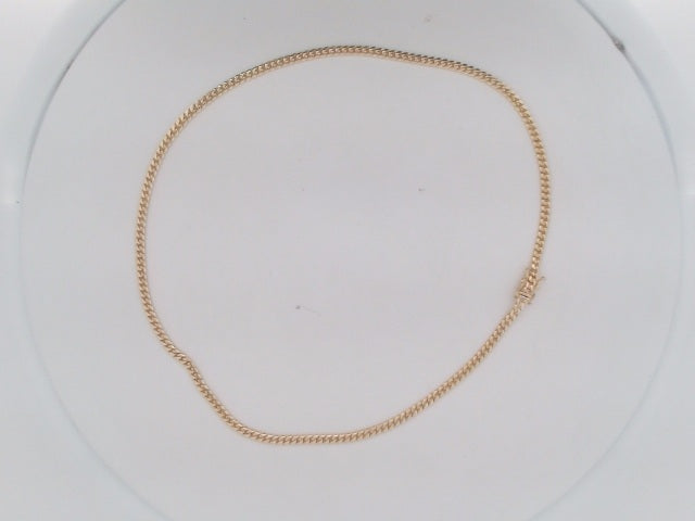 10k Yellow Gold Cadena Cubana Solida De Fabrica Cirrie De Caja 12.8g