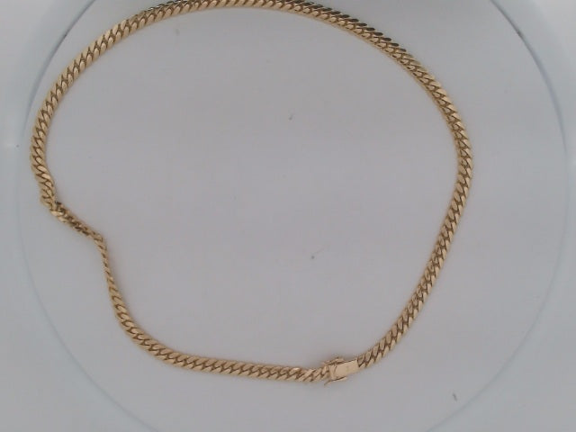 10k Yellow Gold Cadena Cubana Solida De Fabrica Cirrie De Caja 46.8g
