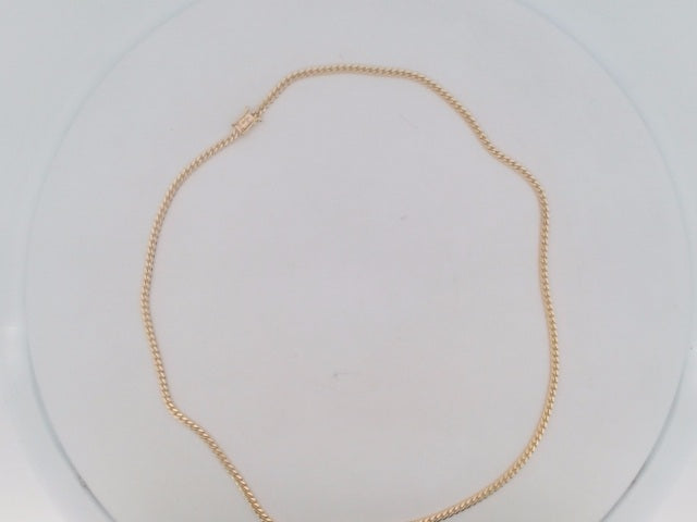 10k Yellow Gold Cadena Cubana Solida De Fabrica Cirrie De Caja 10.6g