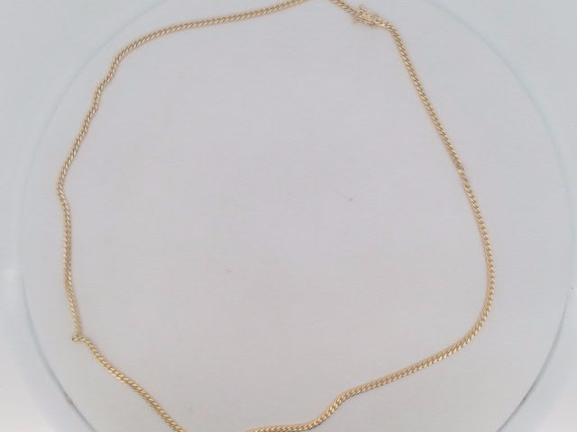 10k Yellow Gold Cadena Cubana Solida De Fabrica Cirrie De Caja 12.8g