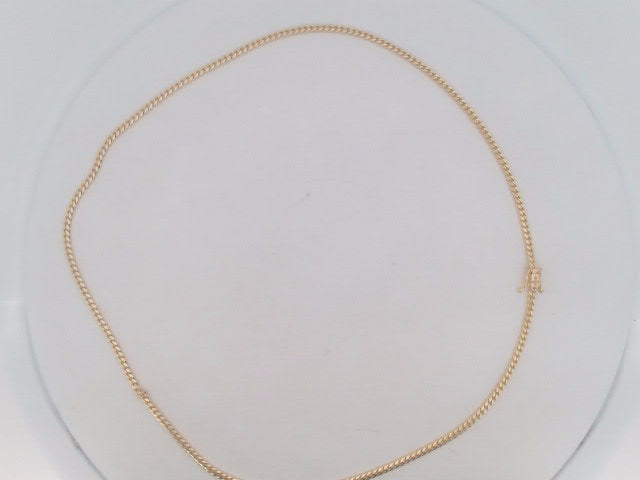 10k Yellow Gold Cadena Cubana Solida De Fabrica Cirrie De Caja 11.6g