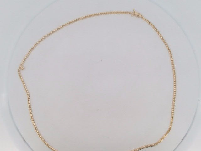 10k Yellow Gold Cadena Cubana Solida De Fabrica Cirrie De Caja 12.6g