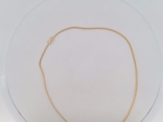 10k Yellow Gold Cadena Cubana Solida De Fabrica Cirrie De Caja 10.6g