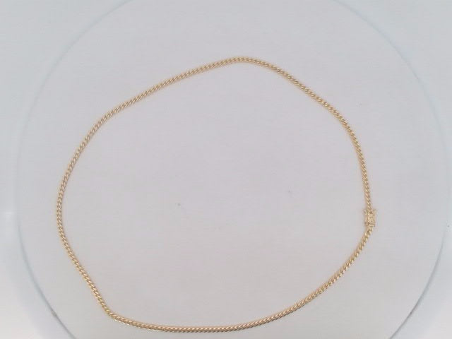 10k Yellow Gold Cadena Cubana Solida De Fabrica Cirrie De Caja 10.6g
