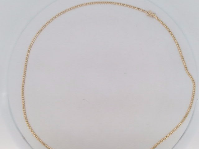 10k Yellow Gold Cadena Cubana Solida De Fabrica Cirrie De Caja 13.9g