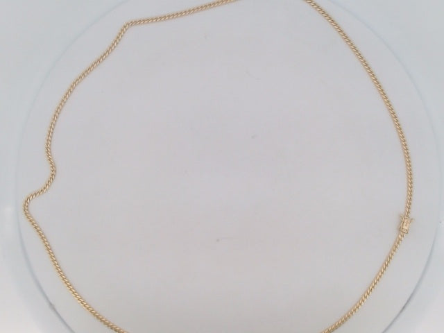 10k Yellow Gold Cadena Cubana Solida De Fabrica Cirrie De Caja 13.8g