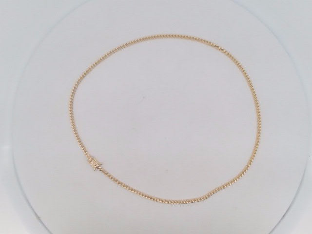 10k Yellow Gold Cadena Cubana Solida De Fabrica Cirrie De Caja 9.6g