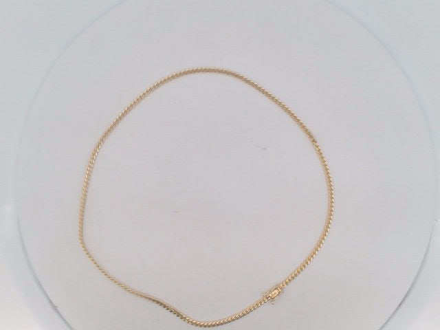 10k Yellow Gold Cadena Cubana Solida De Fabrica Cirrie De Caja 9.4g