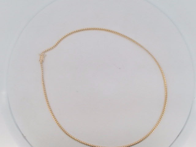 10k Yellow Gold Cadena Cubana Solida De Fabrica Cirrie De Caja 10.3g