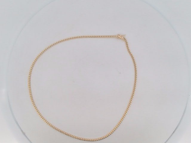 10k Yellow Gold Cadena Cubana Solida De Fabrica Cirrie De Caja 9.4g