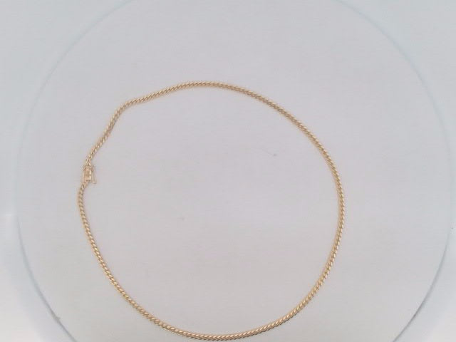 10k Yellow Gold Cadena Cubana Solida De Fabrica Cirrie De Caja 9.5g