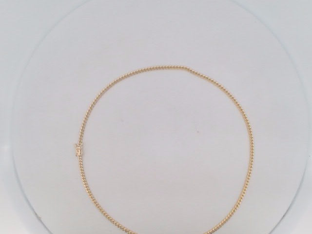 10k Yellow Gold Cadena Cubana Solida De Fabrica Cirrie De Caja 9.4g