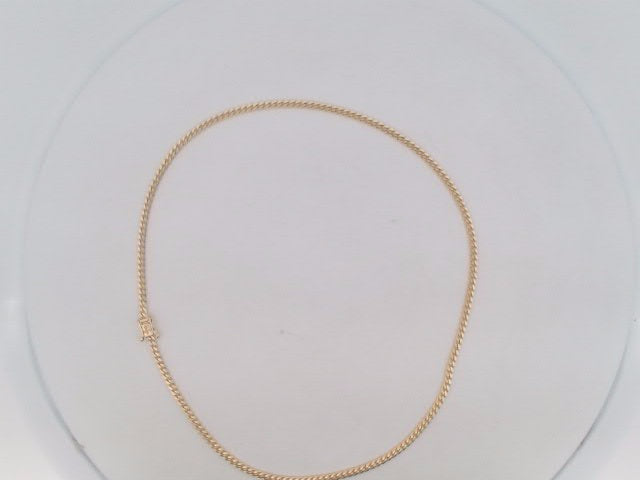 10k Yellow Gold Cadena Cubana Solida De Fabrica Cirrie De Caja 9.4g