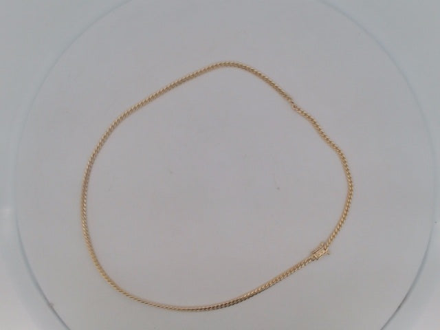 10k Yellow Gold Cadena Cubana Solida De Fabrica Cirrie De Caja 9.6g
