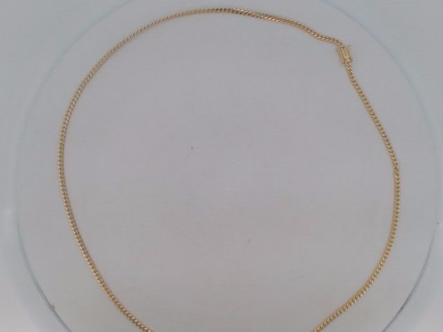 10k Yellow Gold Cadena Cubana Solida De Fabrica Cirrie De Caja 12.7g
