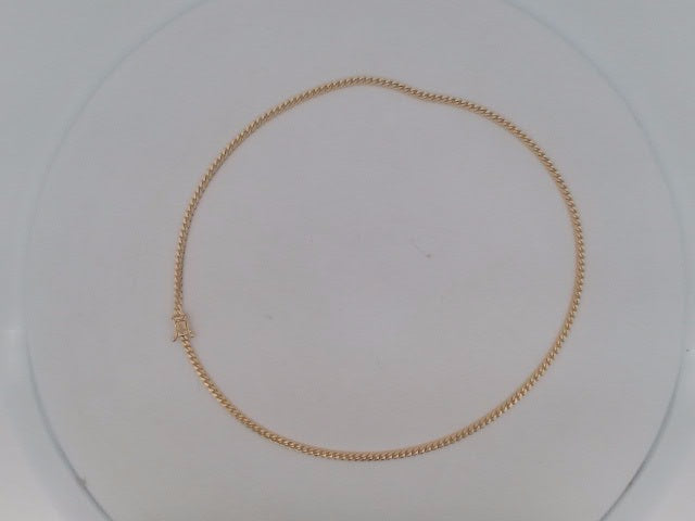 10k Yellow Gold Cadena Cubana Solida De Fabrica Cirrie De Caja 9.4g