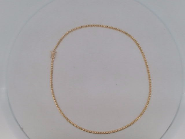 10k Yellow Gold Cadena Cubana Solida De Fabrica Cirrie De Caja 9.5g