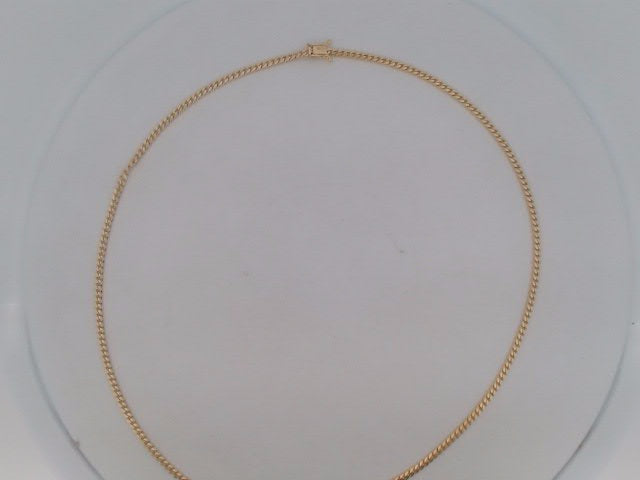 10k Yellow Gold Cadena Cubana Solida De Fabrica Cirrie De Caja 11.7g