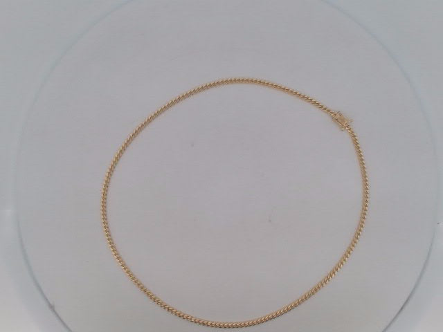 10k Yellow Gold Cadena Cubana Solida De Fabrica Cirrie De Caja 9.5g