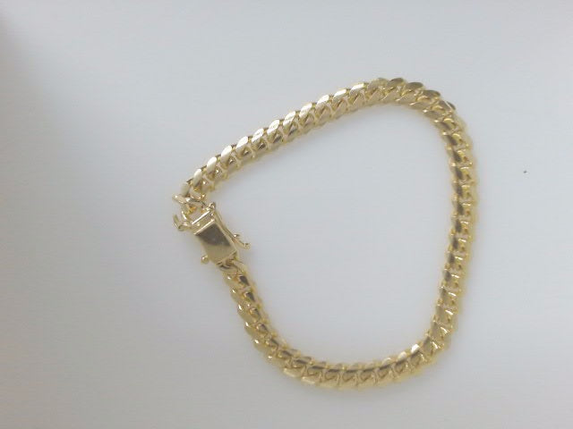 14k Yellow Gold Pulsera Solida De Fabrica 24.7g