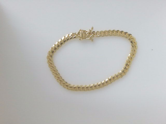 14k Yellow Gold Pulsera Solida De Fabrica 14.7g