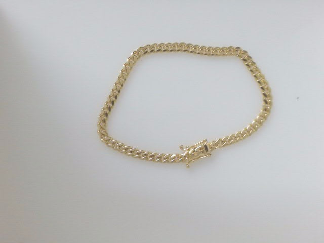 14k Yellow Gold Pulsera Solida De Fabrica 10.1g