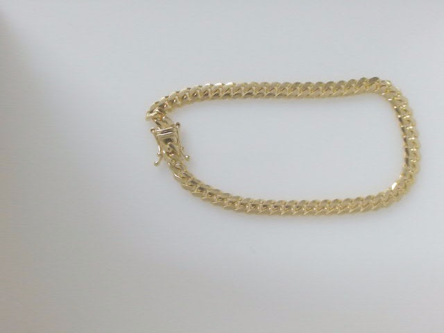 14k Yellow Gold Pulsera Solida De Fabrica 15.2g