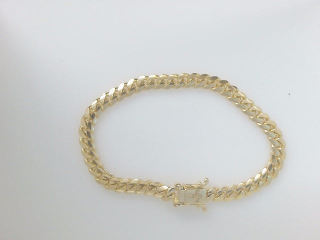 14k Yellow Gold Pulsera Solida De Fabrica 24.9g