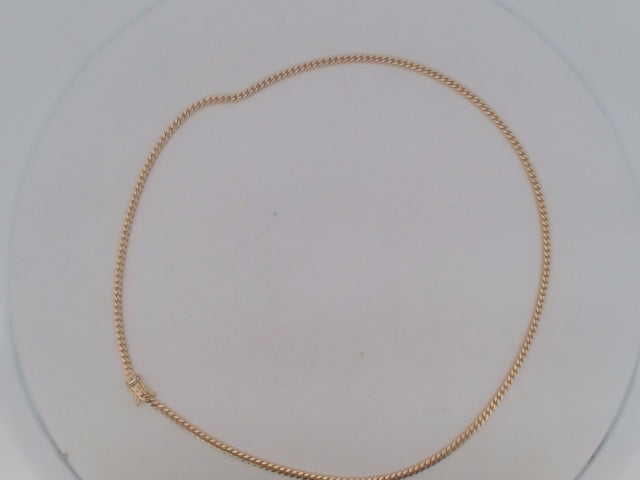 14k Yellow Gold Cadena Cubana Solida De Fabrica Cirrie De Caja 12g