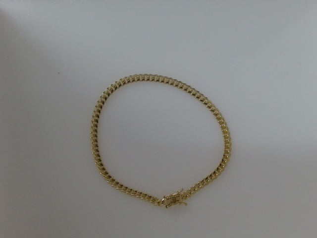 10k Yellow Gold Pulsera Solida De Fabrica 4.6g